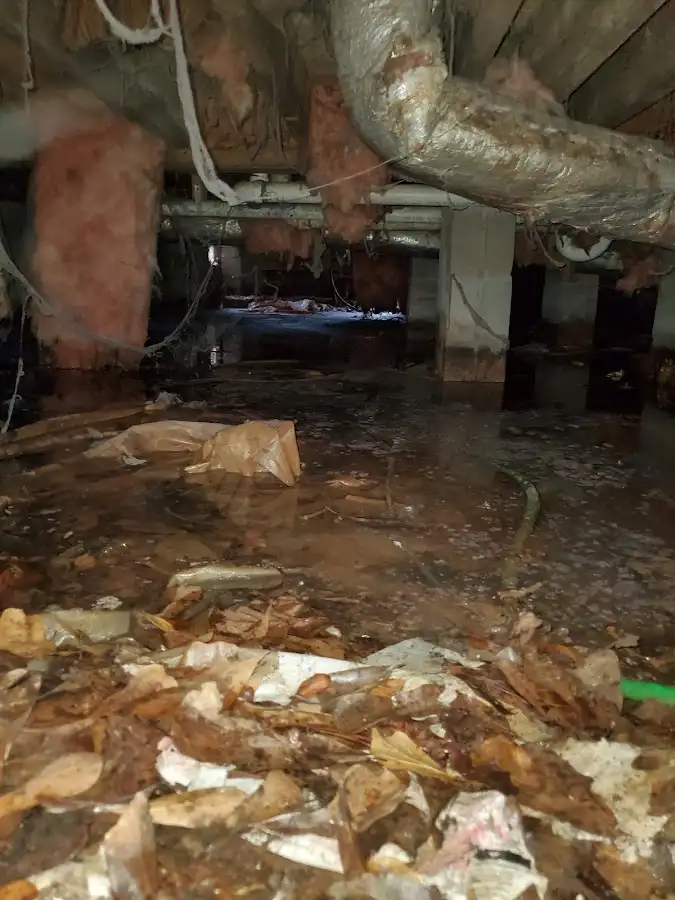 Crawl space flood assessment for Commercial Water Damage Restoration in La Joya