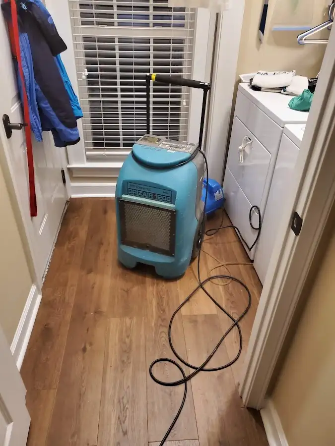 Commercial dehumidifier deployed for Flood Damage Cleanup in La Joya